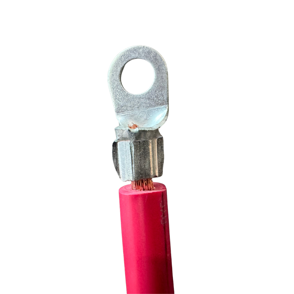 CABLE PORTAELECTRODO NO.2 ROJO DE 24" CON TERMINAL DE OJO 3/8"