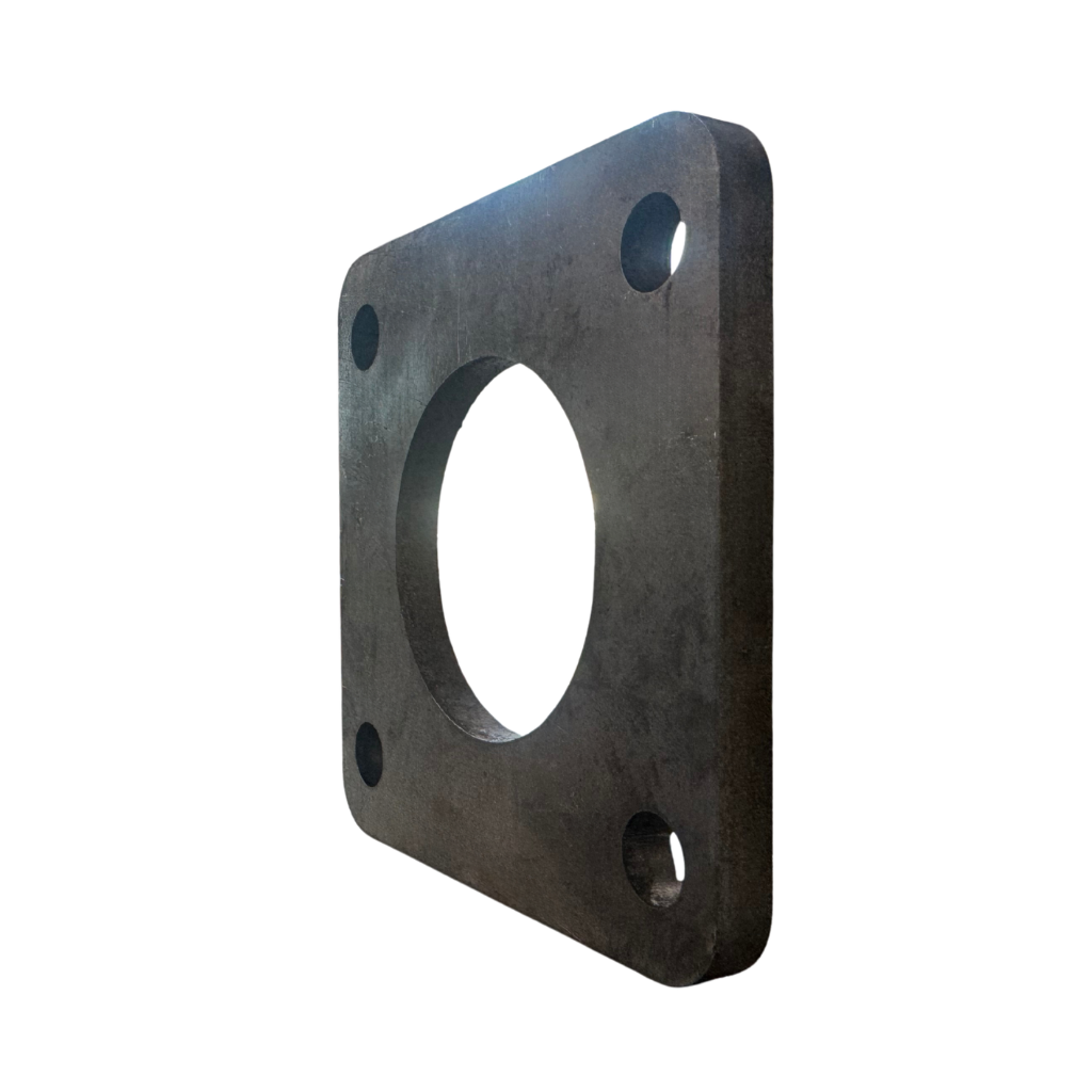 PLACA PARA ESPIGA DE 3”  X 15 3/4” (CUADRADA, 4 ORIFICIOS)