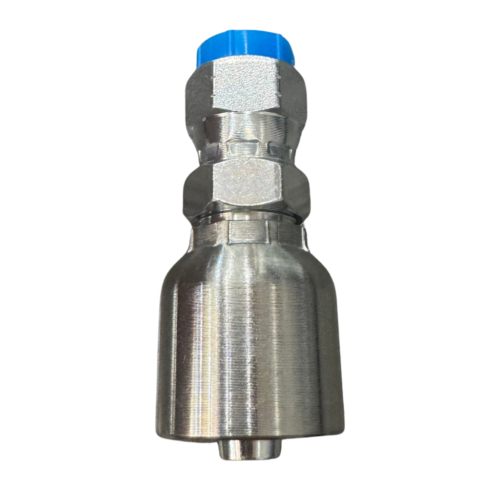 One Piece Insert Fitting For 3/8" Hydraulic Hose - Female JIC 3/8" - 0° - Zinc Plated