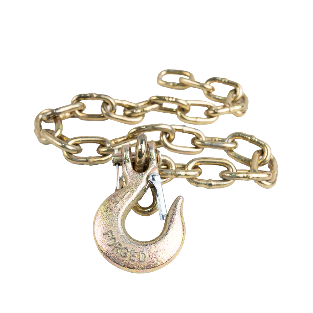 CADENA DE SEGURIDAD GR70 CON GANCHO CLEVIS 1/4" X 36" – MBS 12,600 LB – ZINCADA