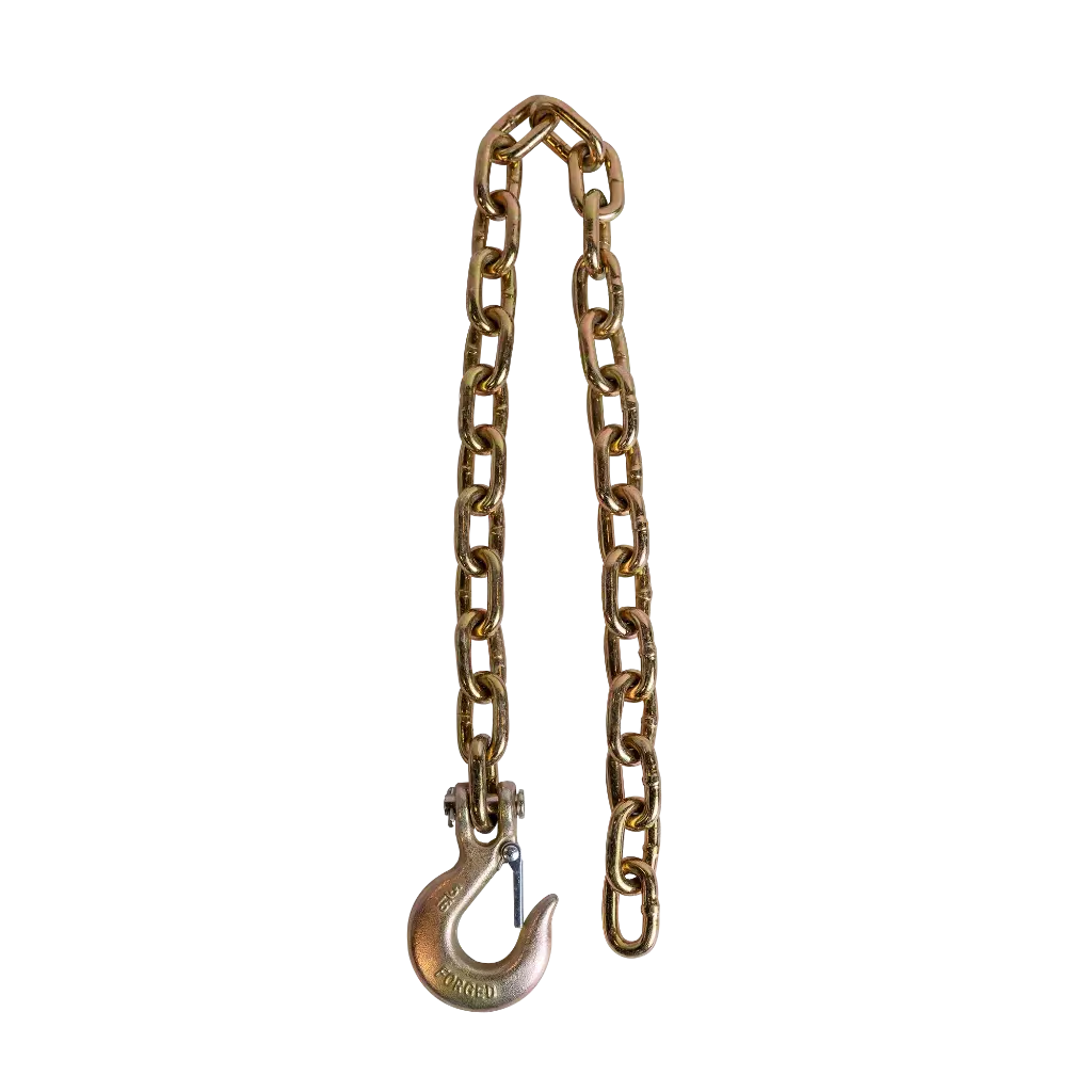 GR70 Safety Chain W/ Clevis Hook 5/16" X 36" 15,800 Lbs Mbs - Zinc Plated 