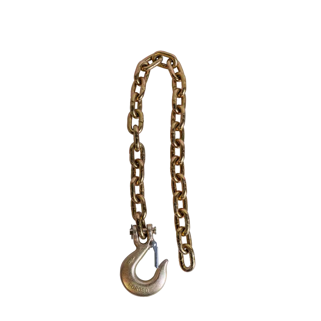 GR70 Safety Chain W/ Clevis Hook 3/8" X 36" 26,400 Lbs Mbs - Zinc Plated