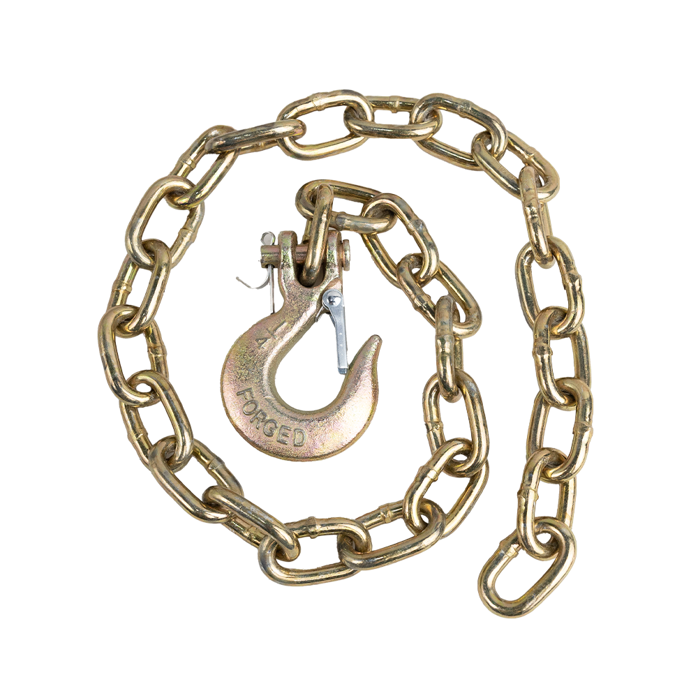 CADENA DE SEGURIDAD GR70 CON GANCHO CLEVIS 1/4" X 36" – MBS 12,600 LB – ZINCADA