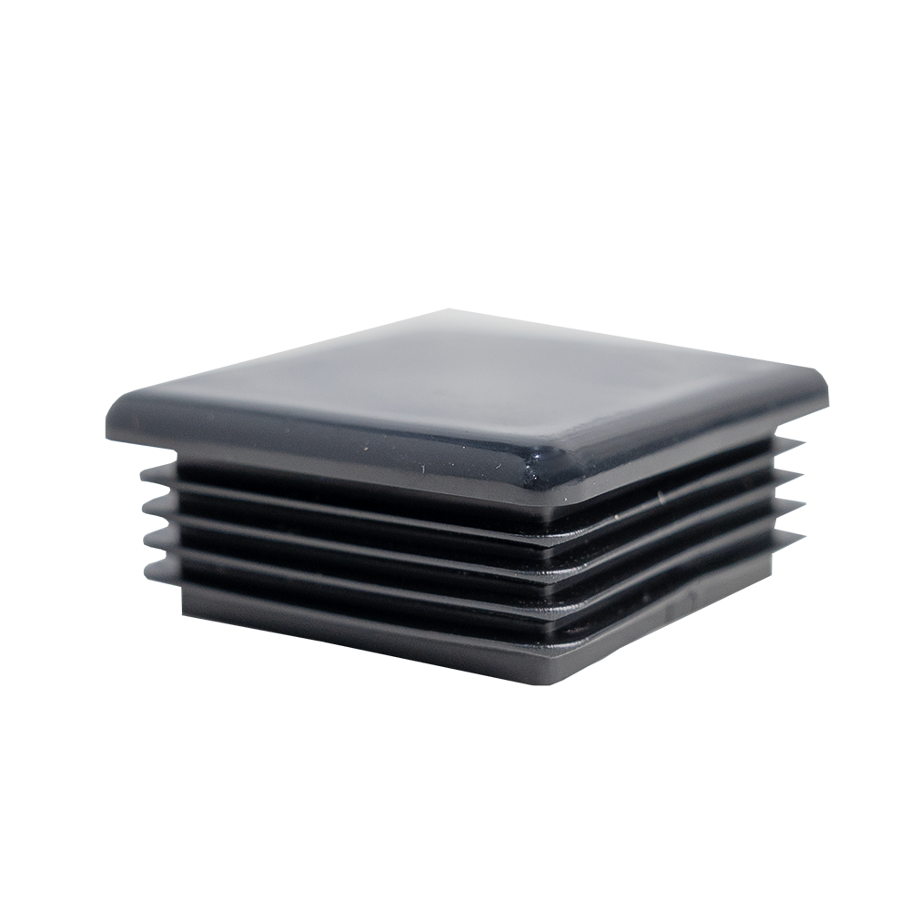 Corrugated Square Plastic Plug For 2" X 2" 10-14 Ga. Tube - Black 