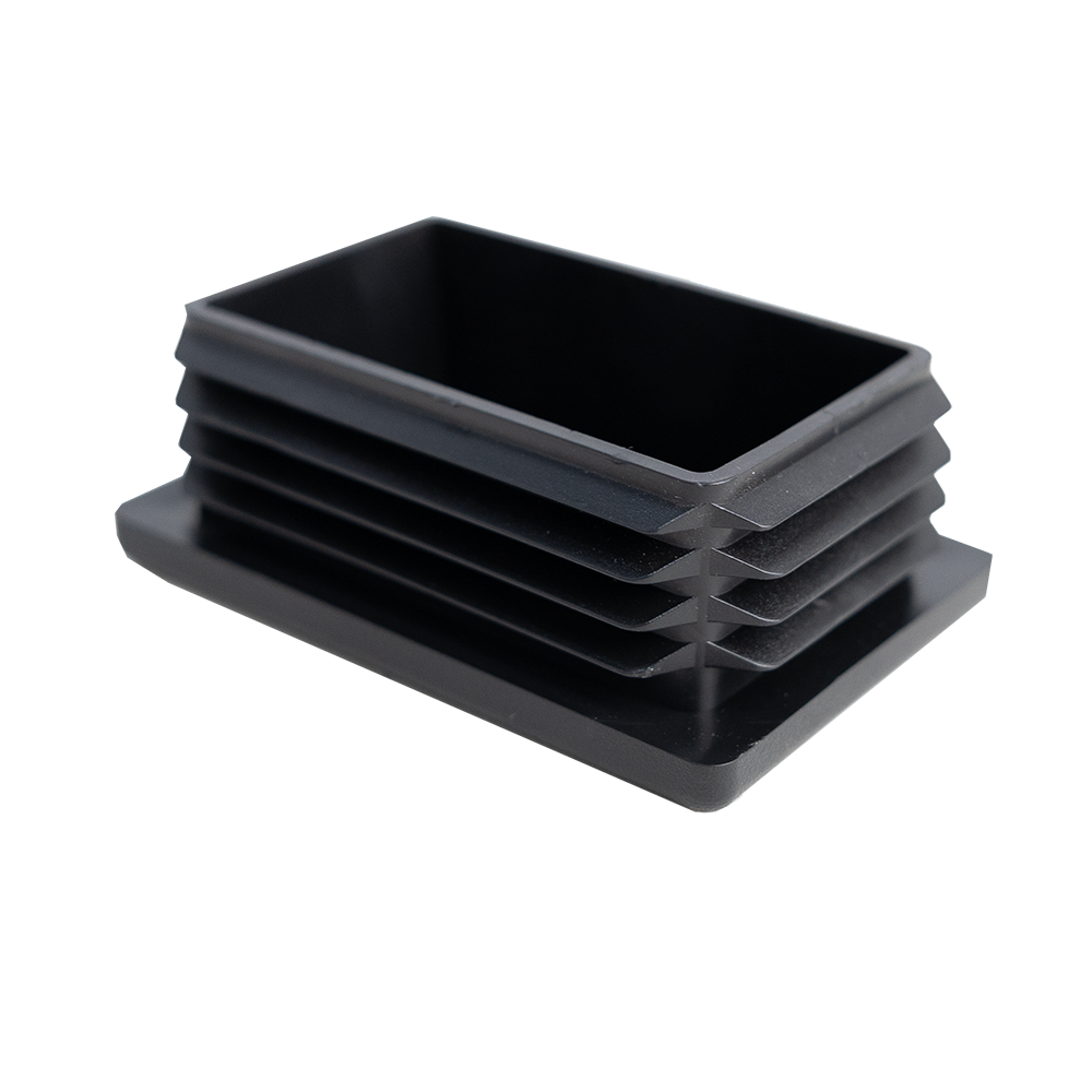 Corrugated Rectangle Plastic Plug For 2" X 3" 8-14 Ga. Tube - Black 