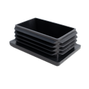 Corrugated Rectangle Plastic Plug For 2" X 3" 8-14 Ga. Tube - Black 