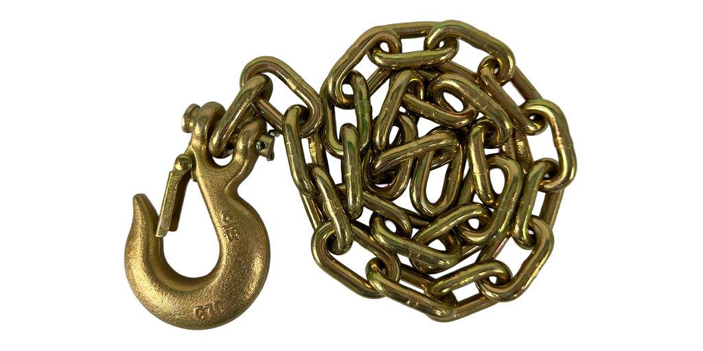 SAFETY CHAIN WITH HOOK, GRADE 70, 5/16" (GOLD) 35"