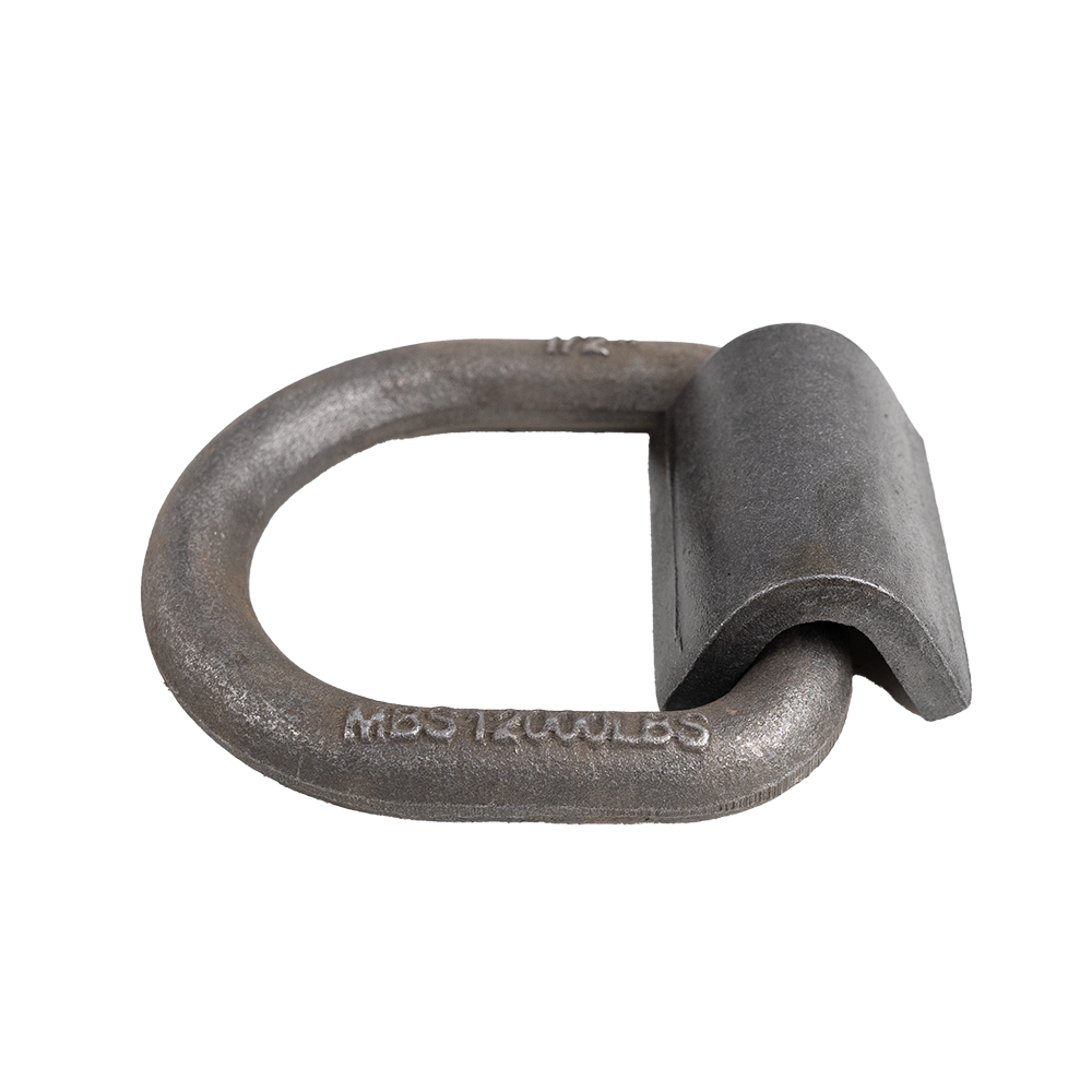 1/2" D-Ring W/ Weld On Clip 4,000 Lbs Wll - 12,000 Lbs Mbs - Forged Steel - Raw