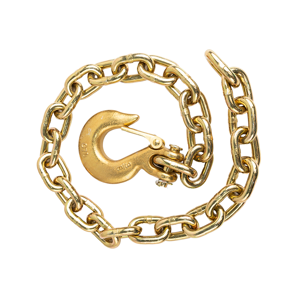 GR70 Safety Chain W/ Clevis Hook 3/8" X 36" 26,400 Lbs Mbs - Zinc Plated