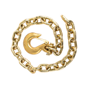 GR70 Safety Chain W/ Clevis Hook 3/8" X 36" 26,400 Lbs Mbs - Zinc Plated