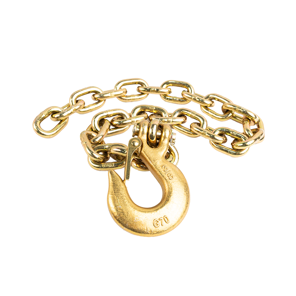 GR70 SAFETY CHAIN W/ CLEVIS HOOK 3/8" X 36" 26,400 LBS MBS - ZINC PLATED