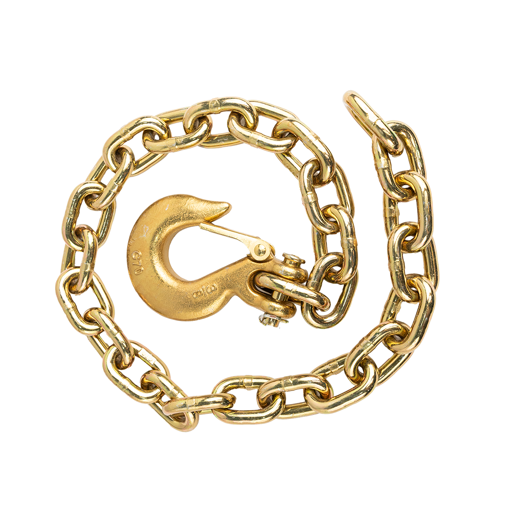 GR70 SAFETY CHAIN W/ CLEVIS HOOK 3/8" X 36" 26,400 LBS MBS - ZINC PLATED