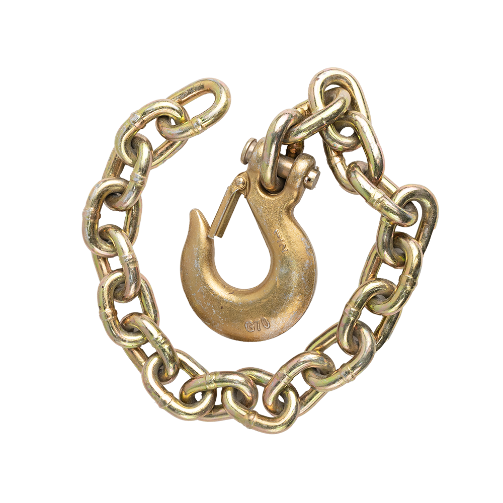 GR70 SAFETY CHAIN W/ CLEVIS HOOK 5/16" X 36" 15,800 LBS MBS - ZINC PLATED