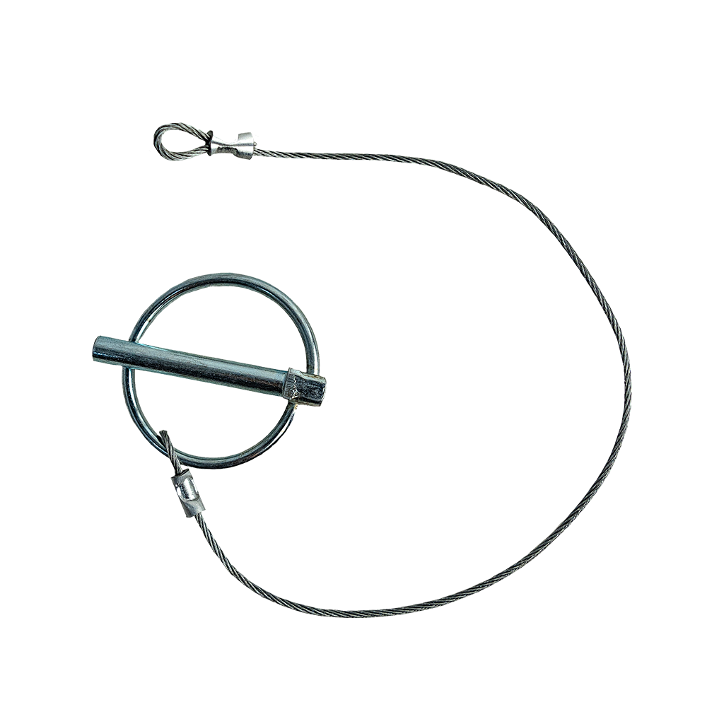 Lynch Pin 1/4" X 1,3/4" W/ Lanyard Cable 1/16" X 8" - Zinc Plated