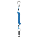 COILED BREAKAWAY CABLE 4' W/ STEEL SPRING SNAP AND PLASTIC KEY - BLUE