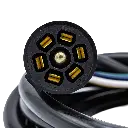 UNIVERSAL 7-WAY PLUG HARNESS FOR BUMPER PULL TRAILER 7' LONG - BLACK