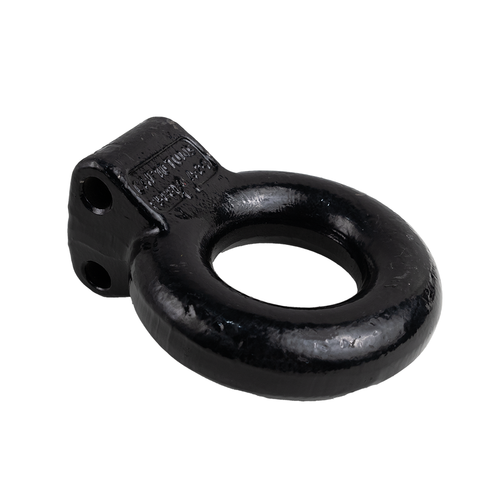 ADJUSTABLE 2-BOLT LUNETTE RING 25K - FORGED STEEL - BLACK