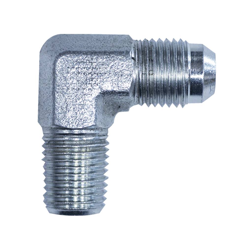 ELBOW FITTING - 3/8" NPT & MALE JIC 3/8" - 90° - ZINC PLATED