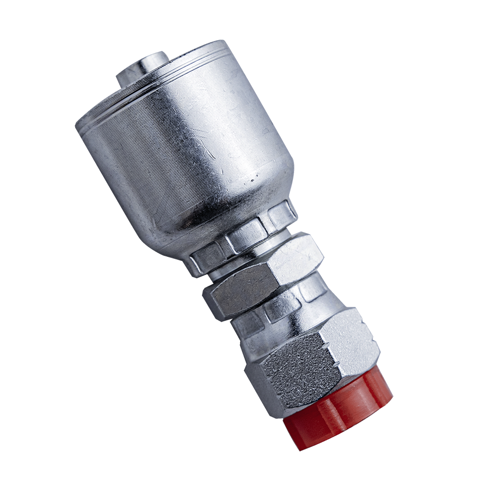 One Piece Insert Fitting For 3/8" Hydraulic Hose - Female JIC 3/8" - 0° - Zinc Plated