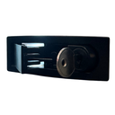 CERRADURA NEGRA RECTANGULAR CHICA DE ALEACION DE ZINC, CON LLAVE