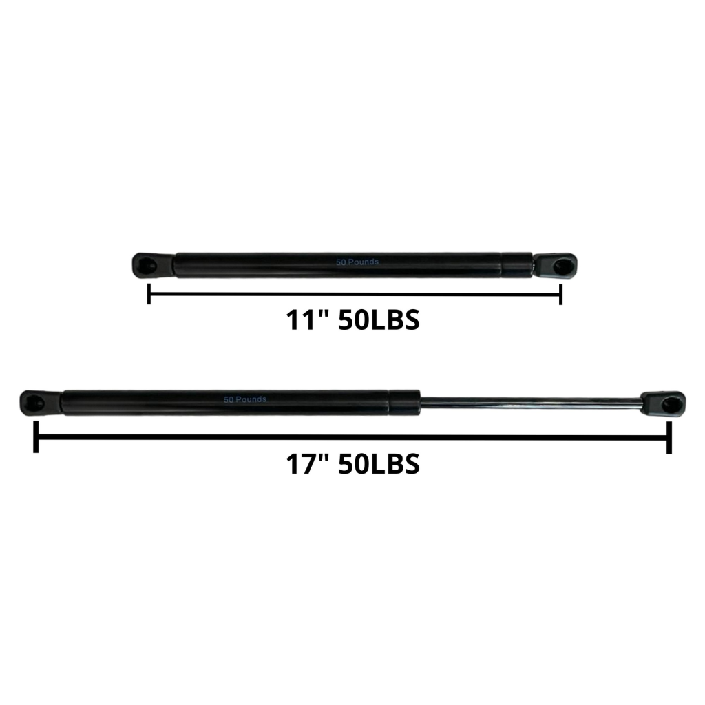 AMORTIGUADOR DE GAS DE 17" DE 50 LBS (INCLUYE TORNILLOS Y TUERCA)