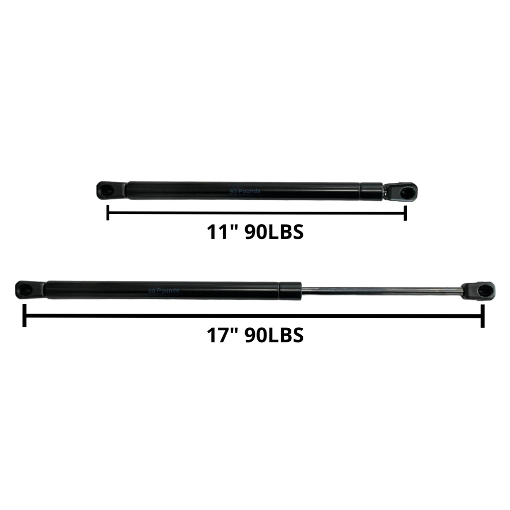 AMORTIGUADOR DE GAS DE 17" DE 90 LBS (INCLUYE TORNILLOS Y TUERCA)