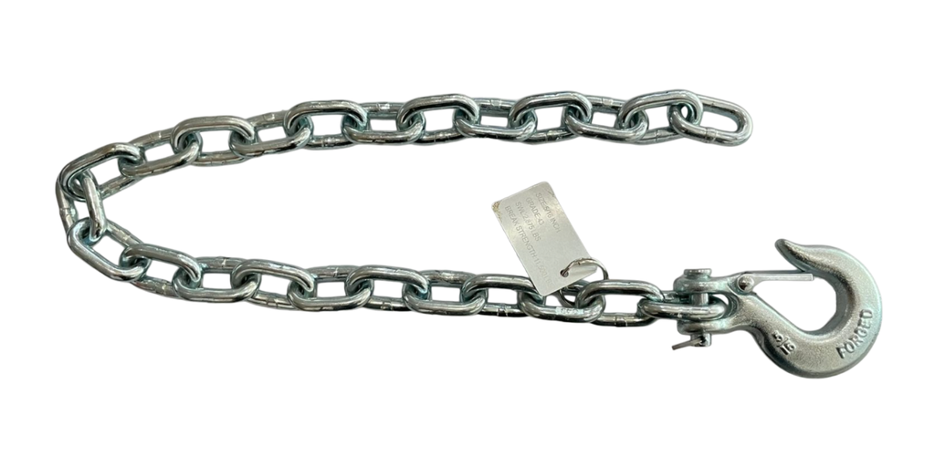 CADENA DE SEGURIDAD CON GANCHO, GRADO 43, 5/16" (PLATEADA) *
