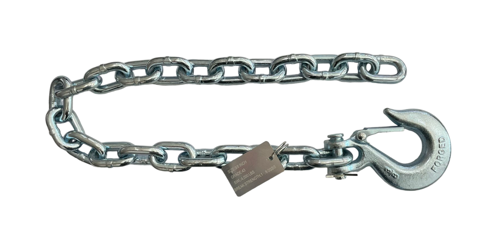 SAFETY CHAIN WITH HOOK, GRADE 43, 3/8" (ZINC PLATED)