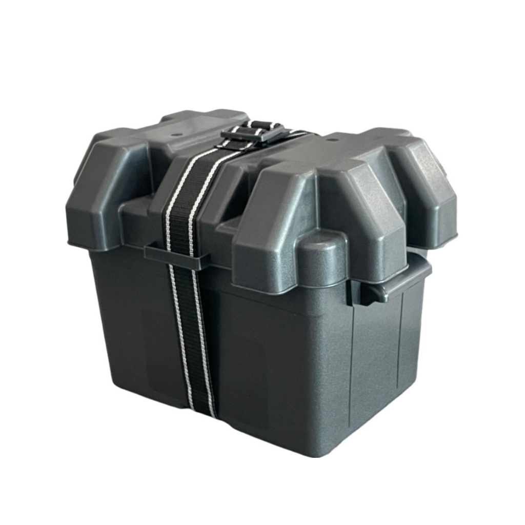 [PTBX-001] CAJA DE PLÁSTICO PARA BATERIA CON CORREA AJUSTABLE