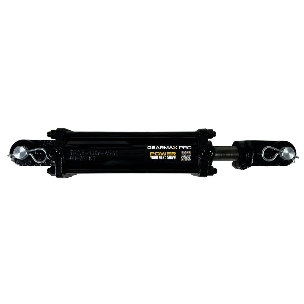HYDRAULIC CYLINDER, 3" BORE, 1 1/4" ROD, 8" STROKE, ASAE, 2,500 PSI