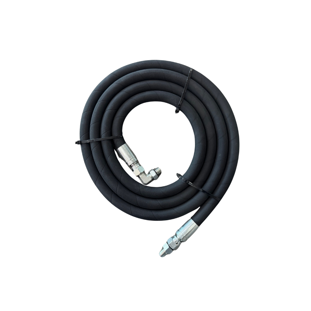 [MH38-2.5M] 3/8" HOSE, 2.5 METERS LONG, WITH CONNECTORS AND ADAPTERS (3 SAE 6 ELBOWS AND 1 SAE 6 STRAIGHT), 4,700 PSI