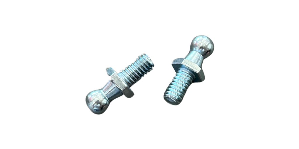 BALL HEAD BOLT FOR GAS SHOCK, 10 MM, WITH LOCK NUT