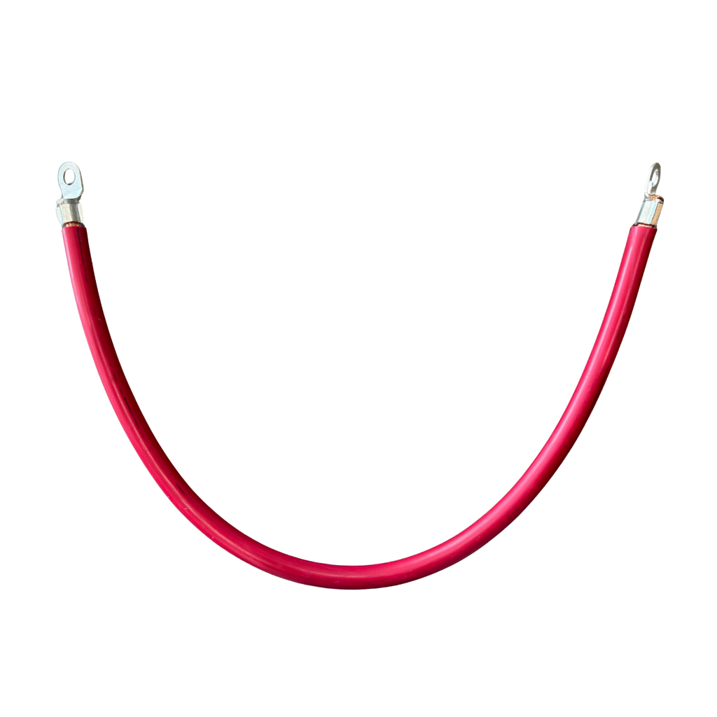 NO. 2 RED ELECTRODE CABLE, 24", WITH 3/8" EYELET TERMINAL
