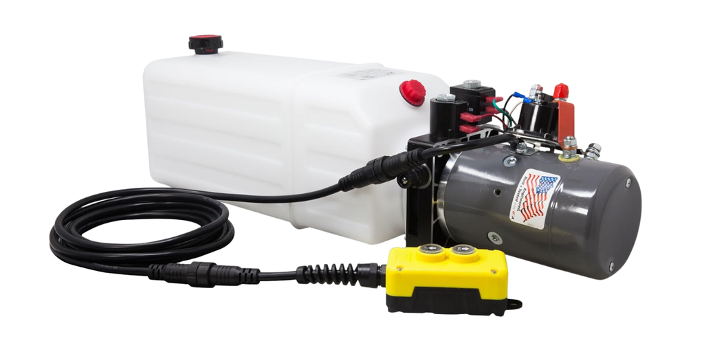 KIT BOMBA HIDRÁULICA KTI 2 BOTONES, DOBLE ACCIÓN, 8 QUART, 12V
