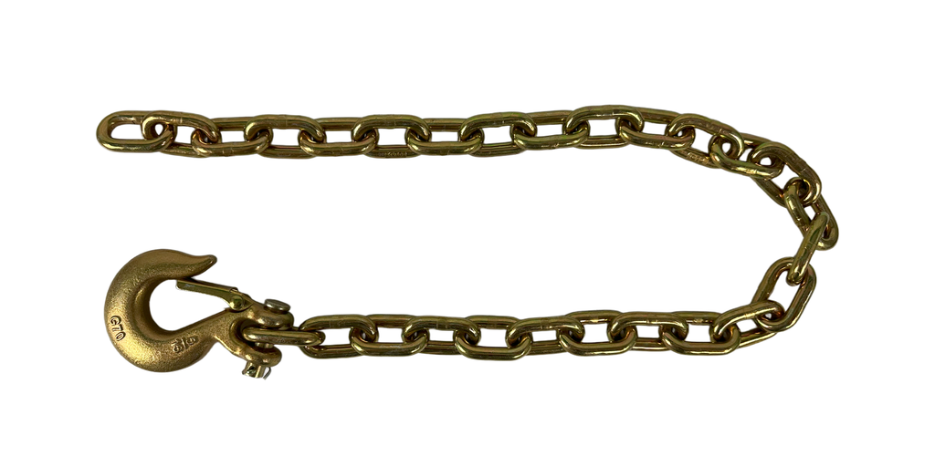 SAFETY CHAIN WITH HOOK, GRADE 70, 5/16" (GOLD) 35"