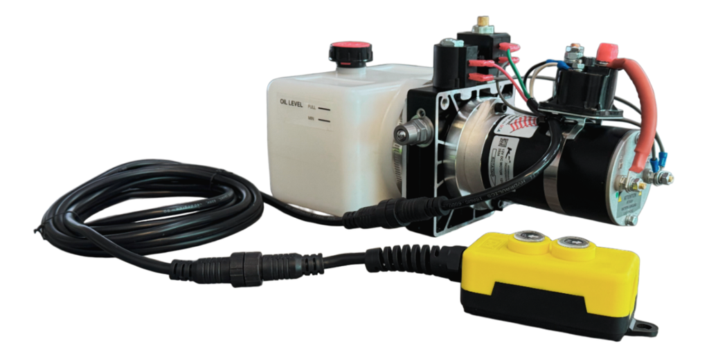 KTI HYDRAULIC PUMP, 2 BUTTONS, DOUBLE ACTING, 2 QUART (3" MOTOR) 0.8 KW, COMPACT