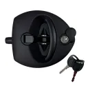 CERRADURA TIPO "U" NEGRO/NEGRO CON LLAVE (SIN ORIFICIOS)