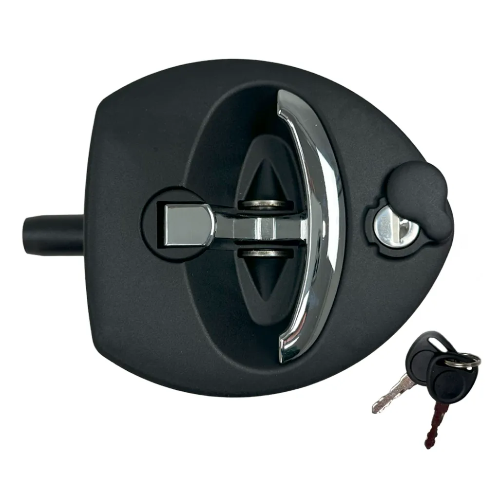 [A7897-1176] “U” TYPE LOCK BLACK/CHROME WITH KEY (NO HOLES)