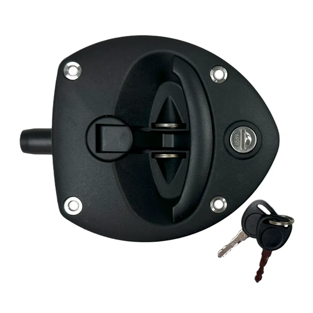 [A7897-2170] CERRADURA TIPO "U" NEGRO/NEGRO CON LLAVE, (CON ORIFICIOS)
