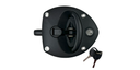 CERRADURA TIPO "U" NEGRO/NEGRO CON LLAVE, (CON ORIFICIOS)