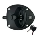 CERRADURA TIPO "U" NEGRO/NEGRO CON LLAVE, (CON ORIFICIOS)