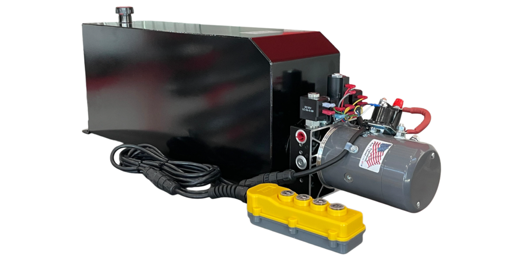 KTI HYDRAULIC PUMP KIT, 4 BUTTONS, SINGLE/DOUBLE ACTING, 9-GALLON METAL RESERVOIR