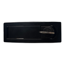 CERRADURA NEGRA RECTANGULAR CHICA DE ALEACION DE ZINC, CON LLAVE