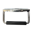 CHROME HINGE (3 HOLES) WITH BLACK RUBBER HANDLE, 70X112MM