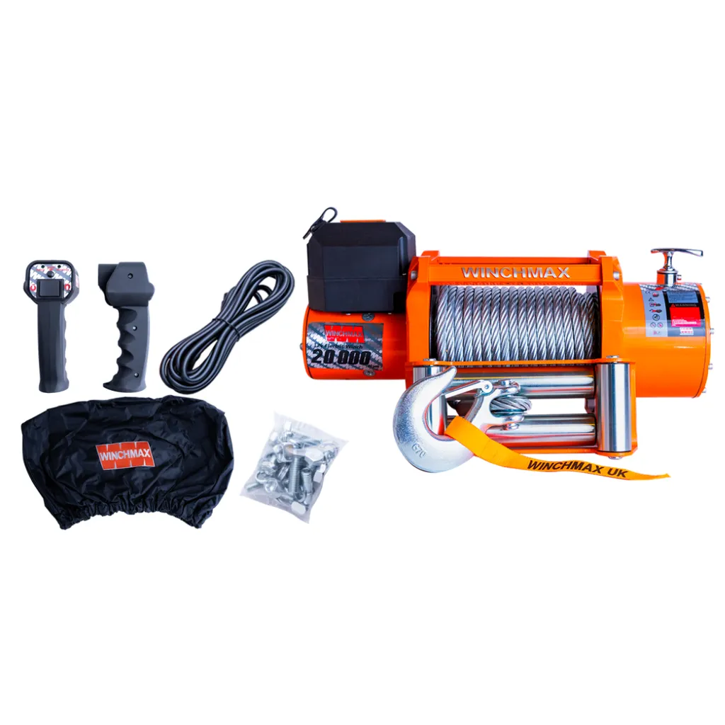 [GXEL-009003-C] WINCHMAX WINCH STEEL CABLE 65' - 20,000 LBS - 12V  - ORANGE – C