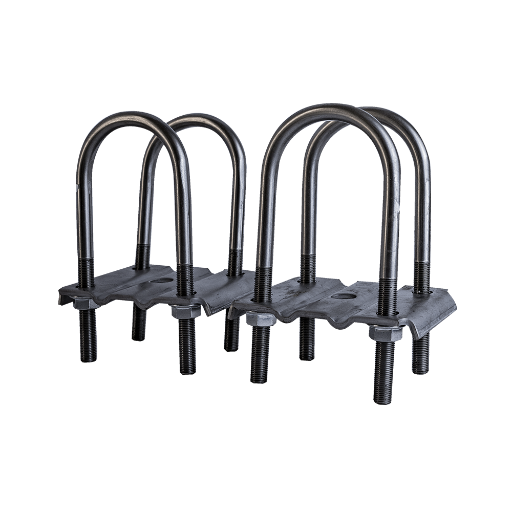 Axle Tie Plate Kit  W/ 1/2" U Bolts & Nuts For 3" Axle Tube - Raw