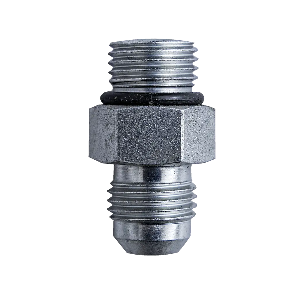 Fitting - 3/8" ORB Male (9/16"-18 SAE-6) & Male JIC 3/8" - 0° - Zinc Plated 