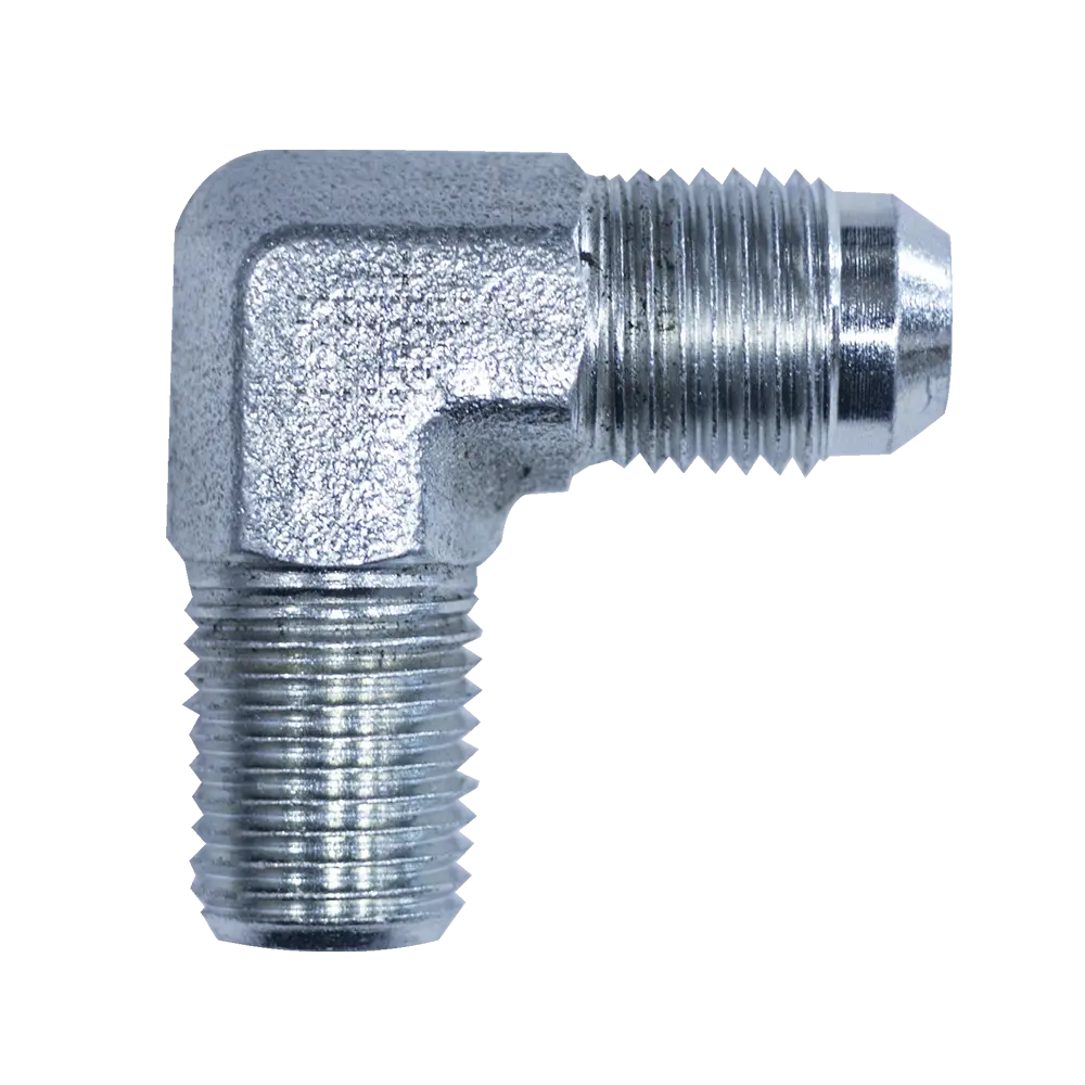 Elbow Fitting - 3/8" NPT & Male JIC 3/8" - 90° - Zinc Plated 