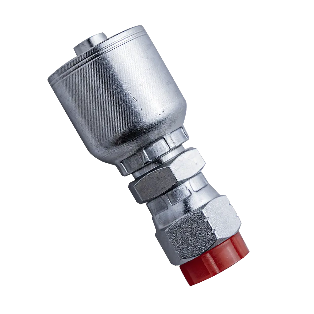 One Piece Insert Fitting For 3/8" Hydraulic Hose - Female JIC 3/8" - 0° - Zinc Plated