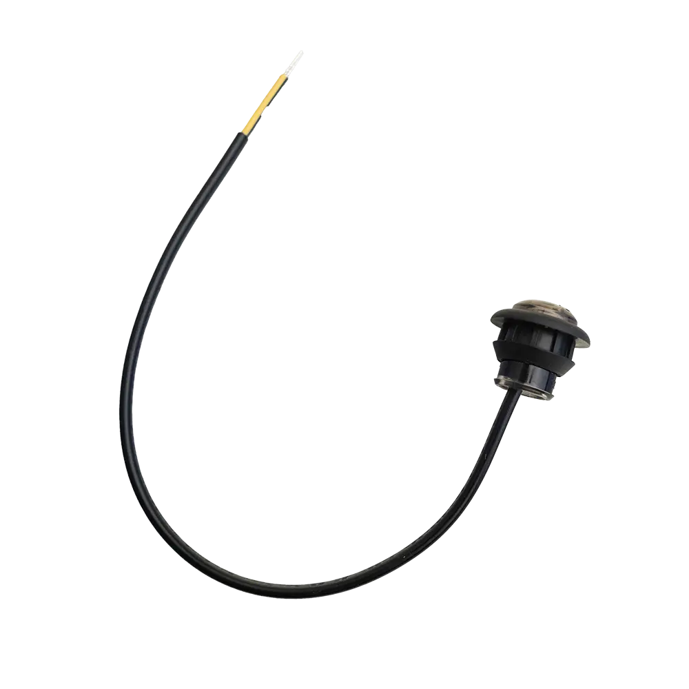 Amber Mini Led Light Tinted Lens 3/4" W/ 8" Pigtail & Grommet